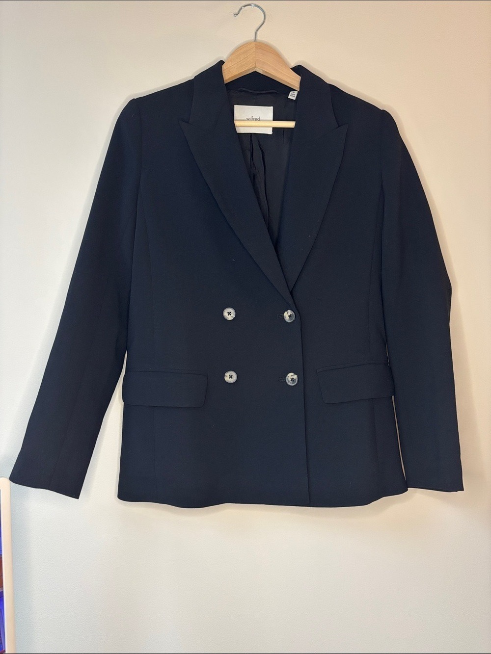 Wilfred Navy Double Breasted Suit Jacket